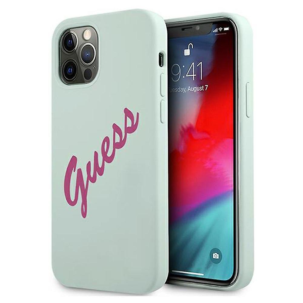 Guess Script Vintage Apple iPhone 12 Pro Max Fuchsia Blue Hard Case Cover Protective Case