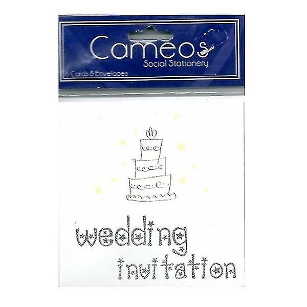 Cameos Cake Wedding Invitation (Pack of 6)