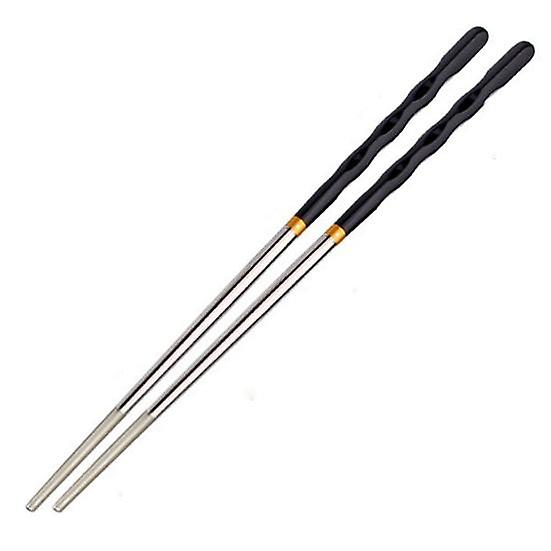 1 Pair Chopsticks Eco-friendly Anti-deform Stainless Steel Dishwasher Safe Reusable Chopsticks for Kitchen