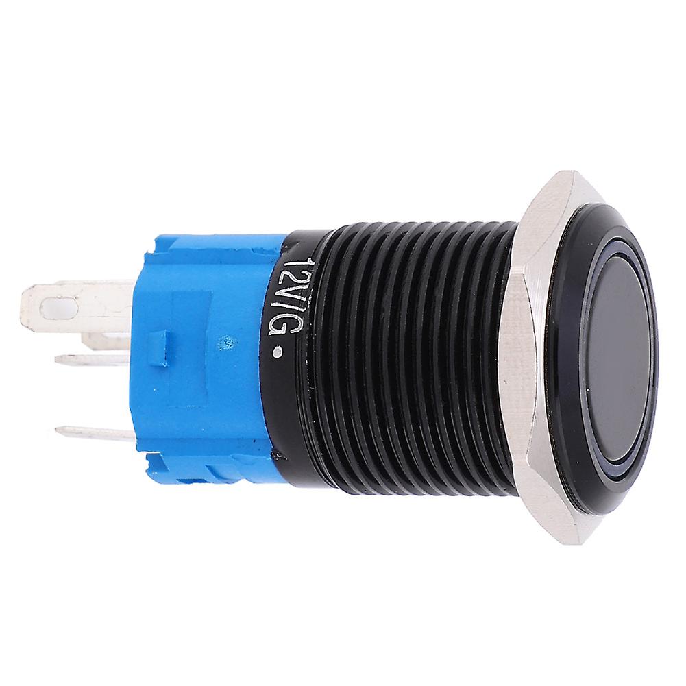 2PCS Waterproof Push Button Switch 5 Pin 1NO1NC Self-locking Button Switch with LightWhite