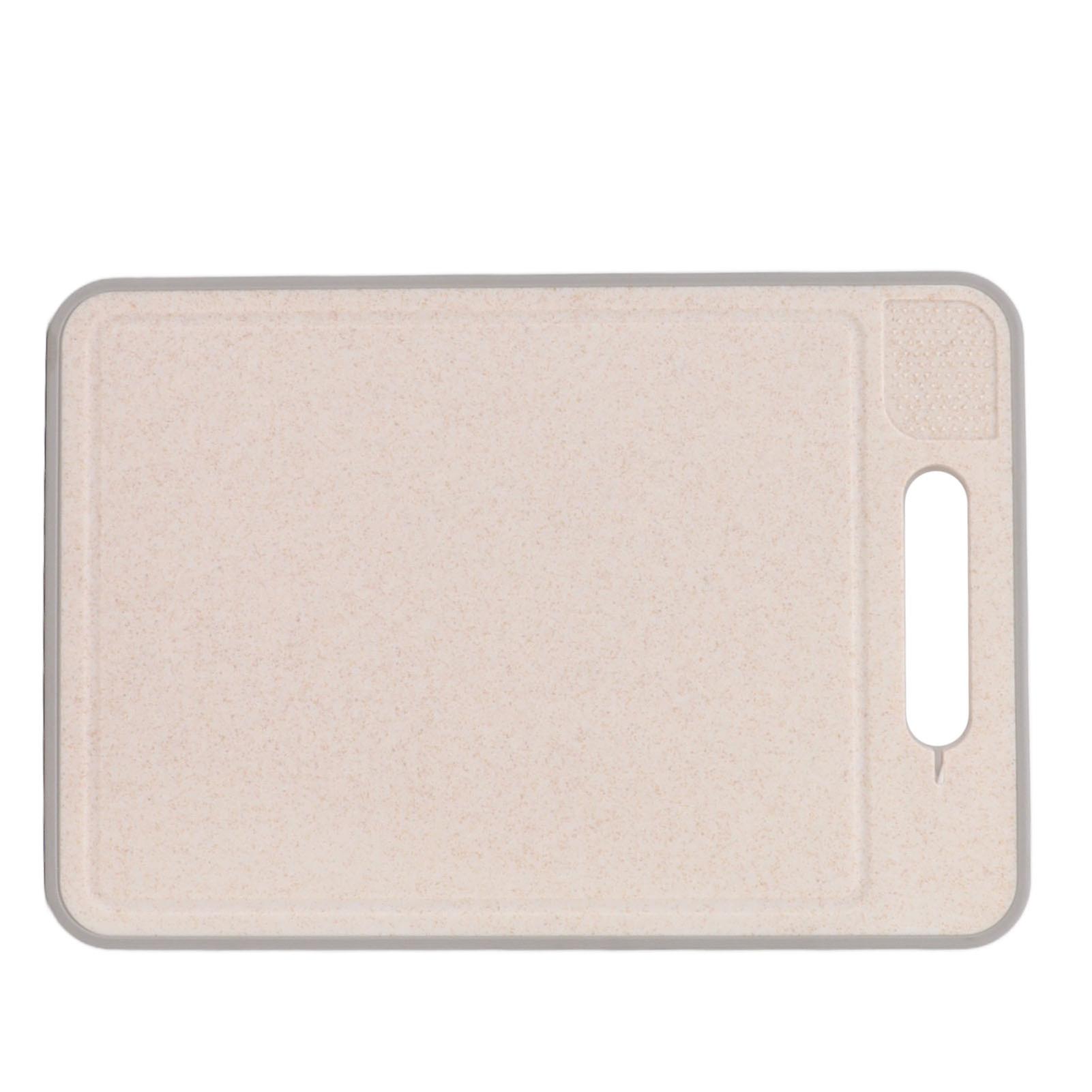 Defrosting Tray Double Sided Grinding Thawing Cutting Board with Sharpener for Frozen Meat Wheat Straw Color 