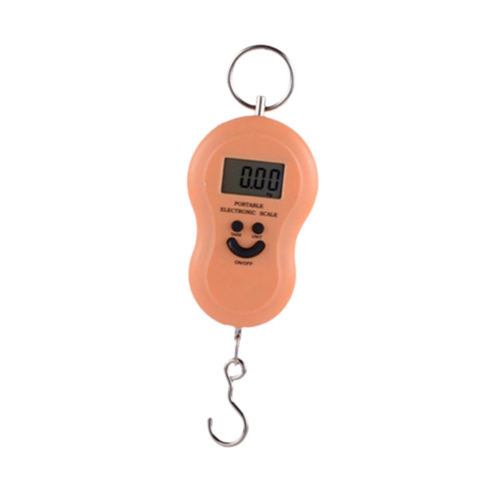 Fishing Scale Compact Handheld Mini Scale with Hook for Farm Fishing Orange