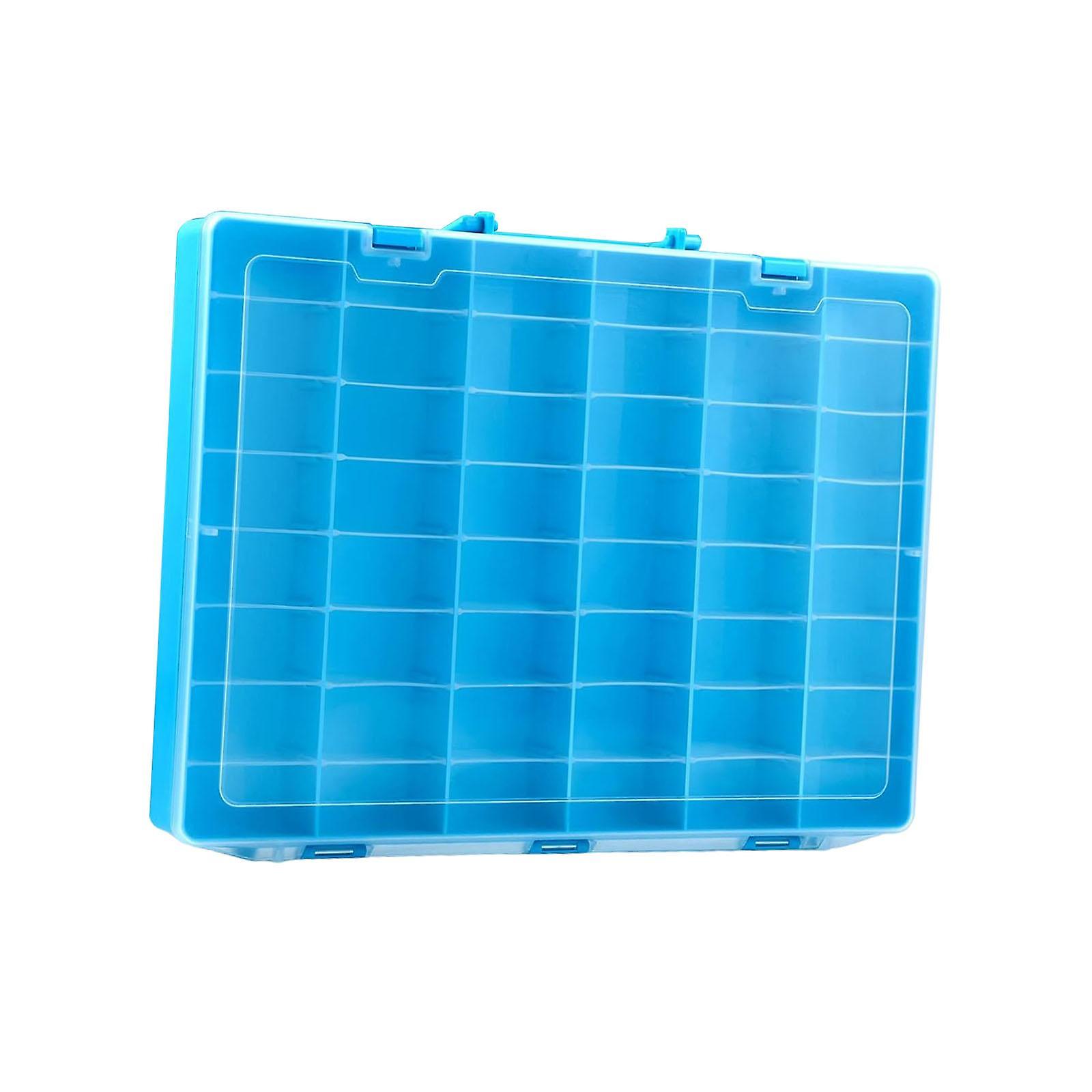 Toys Storage Case 48 Grids Stackable Clear Jewelry Box for Crafts Toys Snack Blue