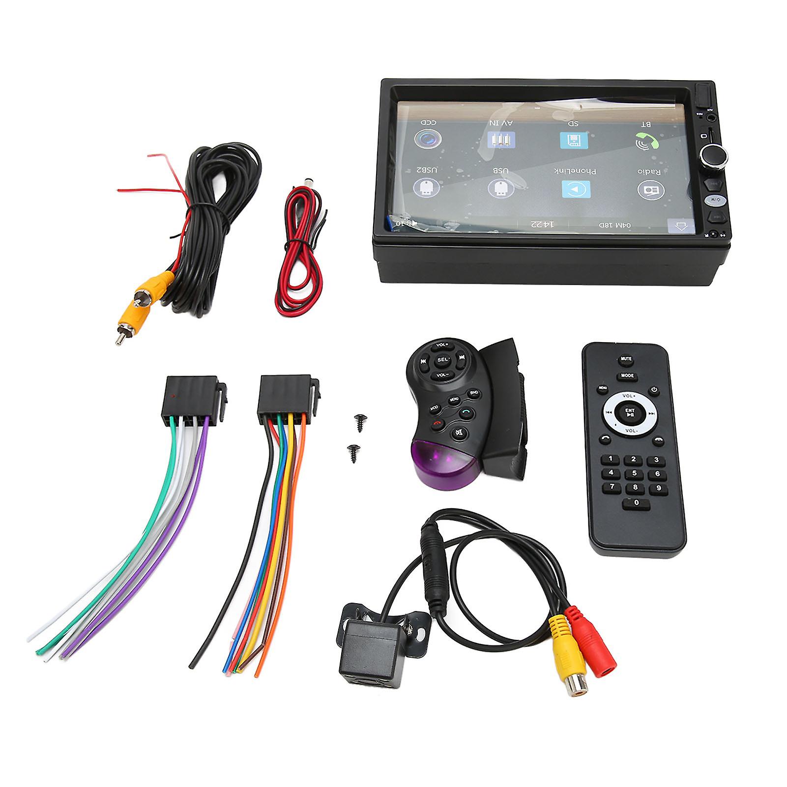 Car Stereo Radio Bluetooth 5.1 7 Inch Touch Screen Mirror Link Steering Wheel Control Reversing Image MP5 Player