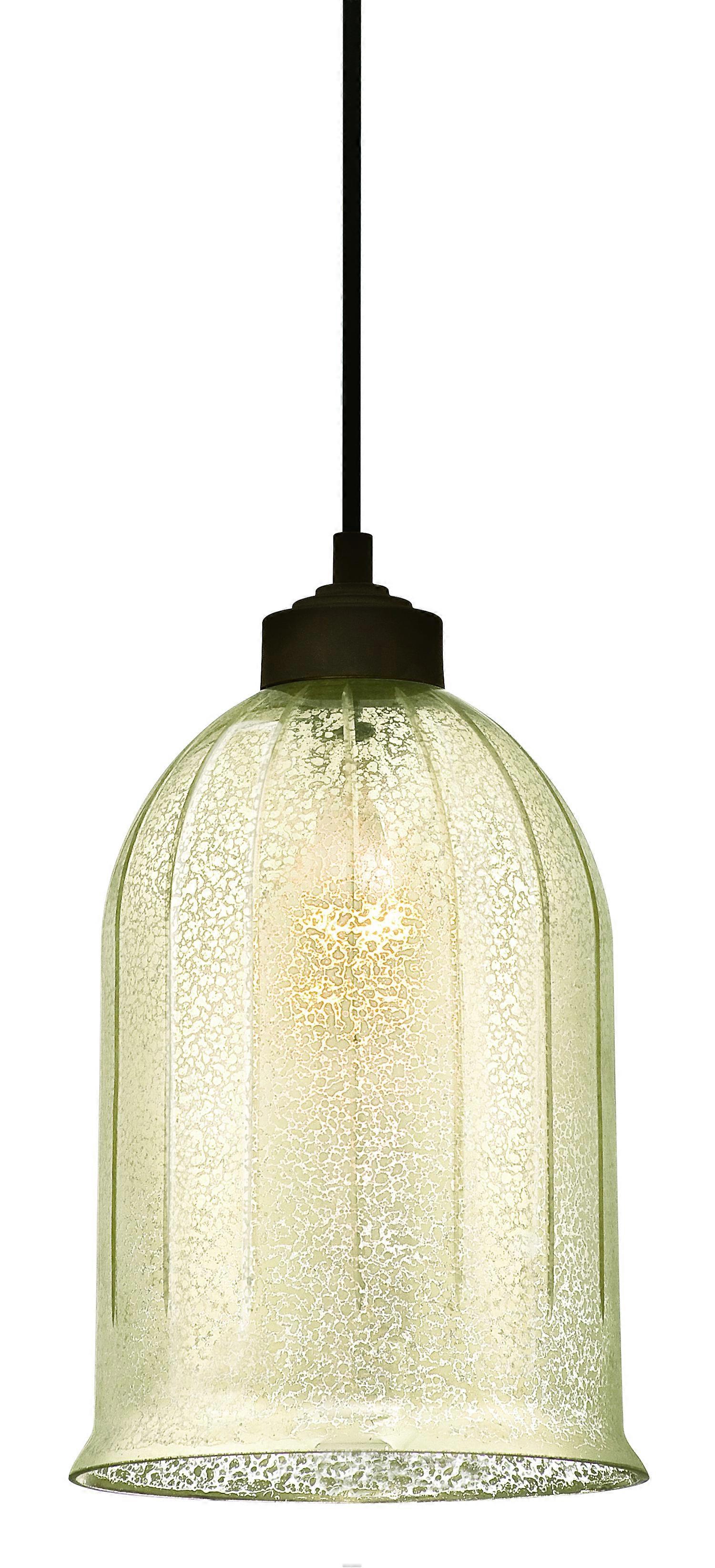 One-Light Pendant Bronze with Antique Mirror Glass