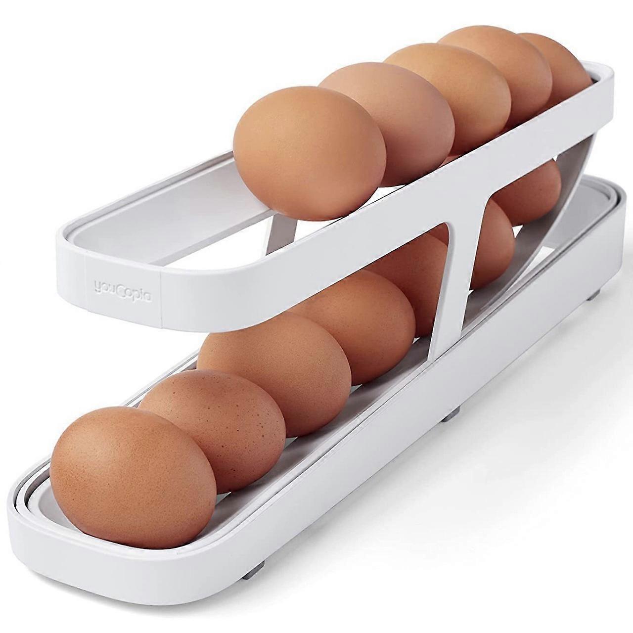 Egg Box, Double Layer Egg Container Egg Holder for Refrigerator Egg Box Fridge Egg Storage Box