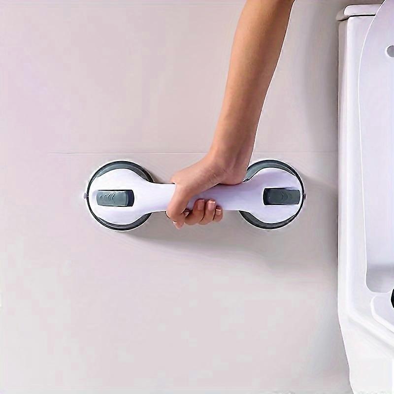 Strong Suction Cup Bathroom Grab Bar, Non-Slip Handle for Glass Door Window, Drill-Free Safety Hand Grip, Plastic Bath Support Arm with Secure Hold, E
