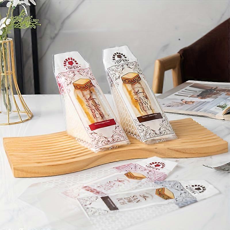 「クリアビュー」サンドイッチ包装袋サンドイッチ袋透明ベーキングトライアングルケーキパン使い捨て包装袋