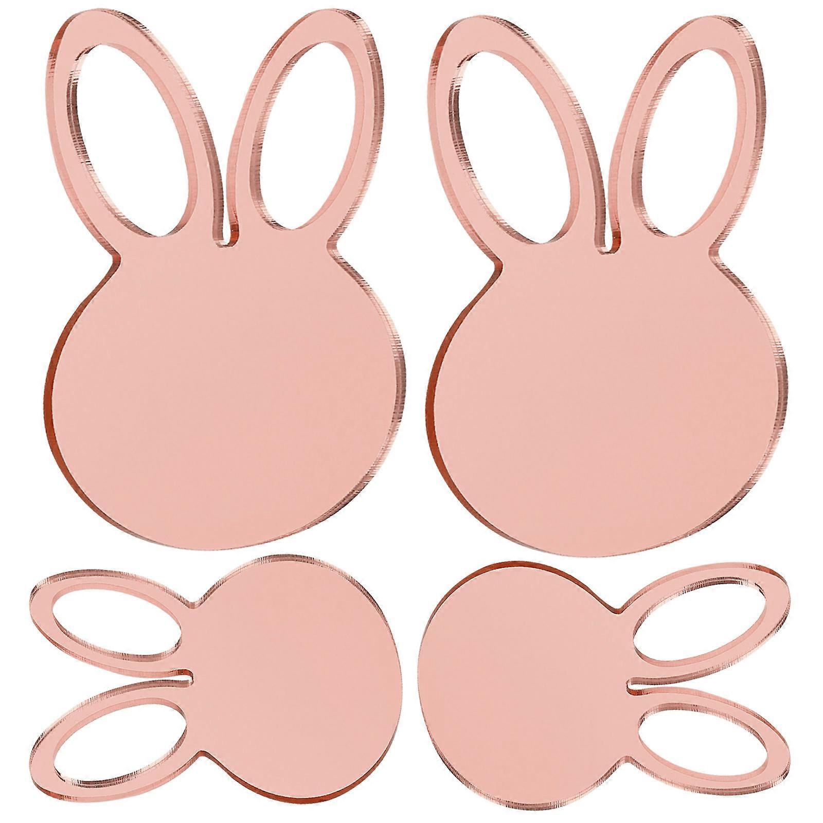 2pcs Acrylic Easter Ornaments Easter DIY Blank Tag Hanging Easter Rabbit Heads