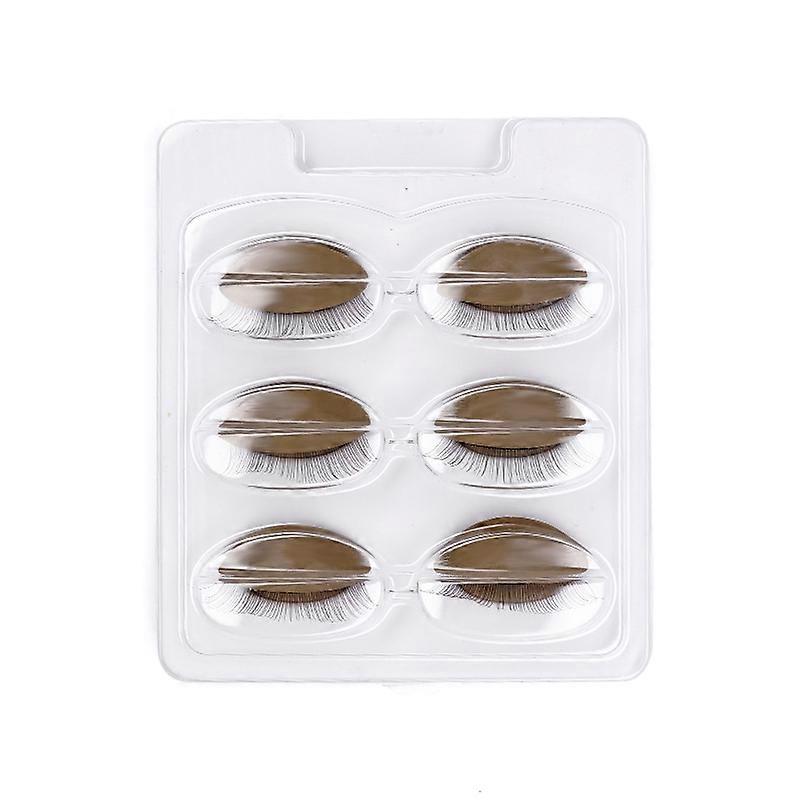 6pc Practice Head Model Replacement Silicone Removable Eyelids False Eyelash Extension Makeup Tool For Training Mannequin Head