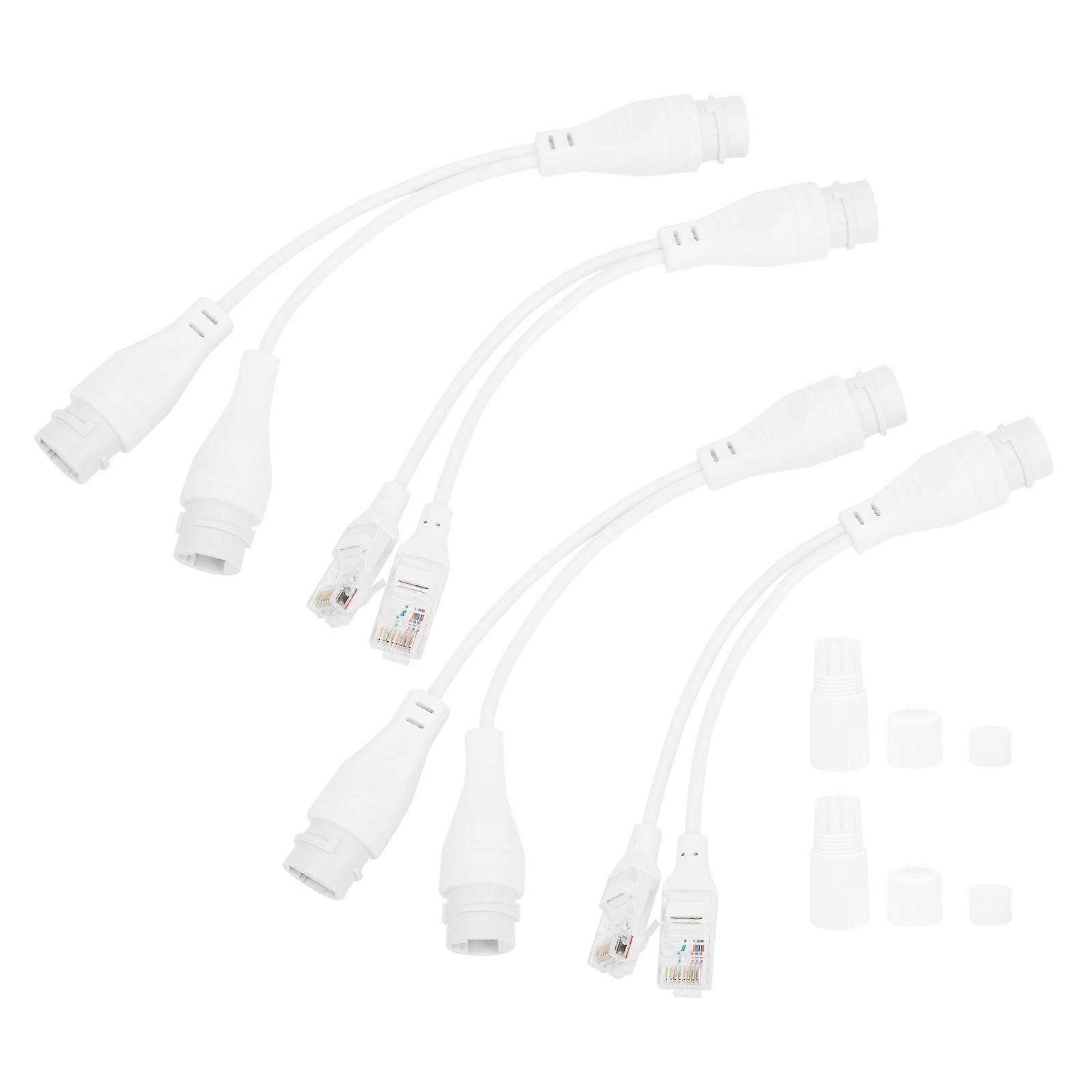2Set POE Splitter Separator Adapter Kabel 1 zu 2 CCTV Video Übertragung Regendicht Injektor