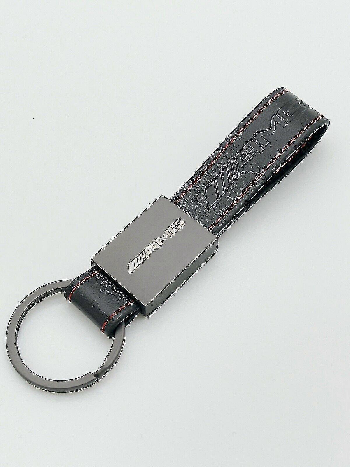 Portachiavi Mercedes AMG | Design Carbonio | Argento/Nero/Rosso | Con 3 Anelli Extra