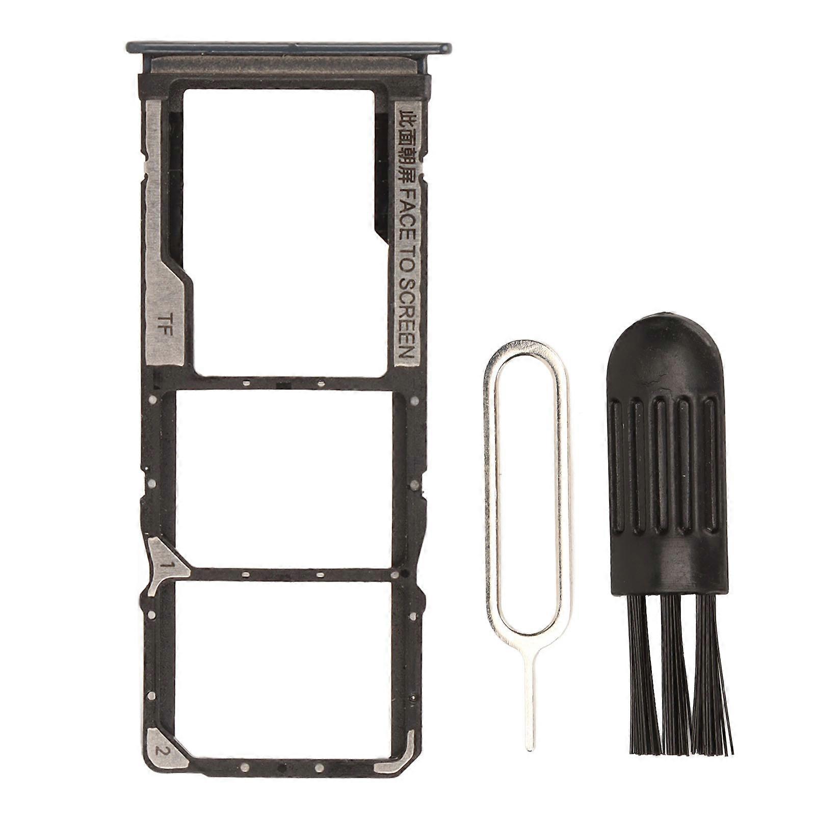 Replacement Sim Card Tray Memory Card Slot Holder with Eject Pin Brush for Xiaomi Redmi Note 9 Grey