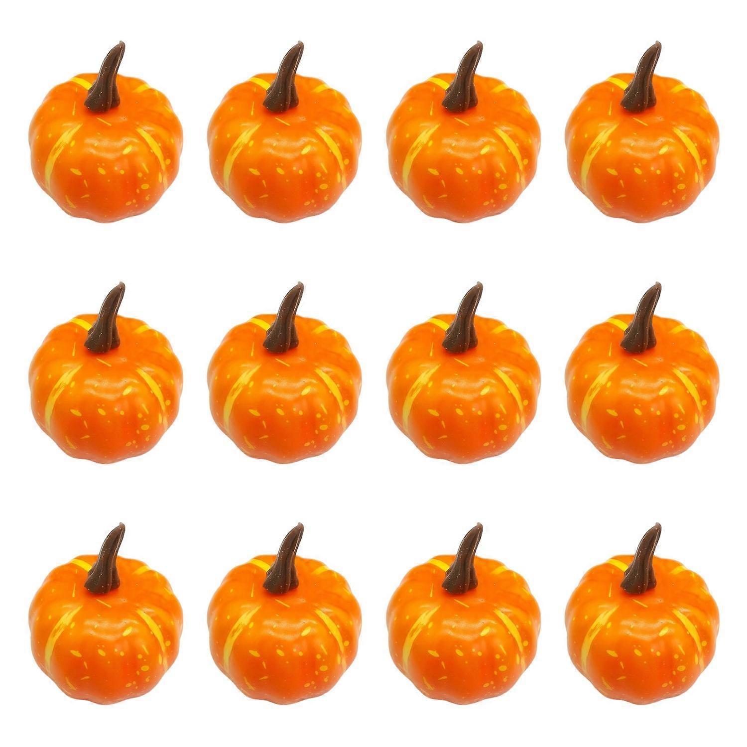 12Pcs Halloween Pumpkin Ornament Simulation Realistic Fake Foam Pumpkin Decorations Fall Home Decor