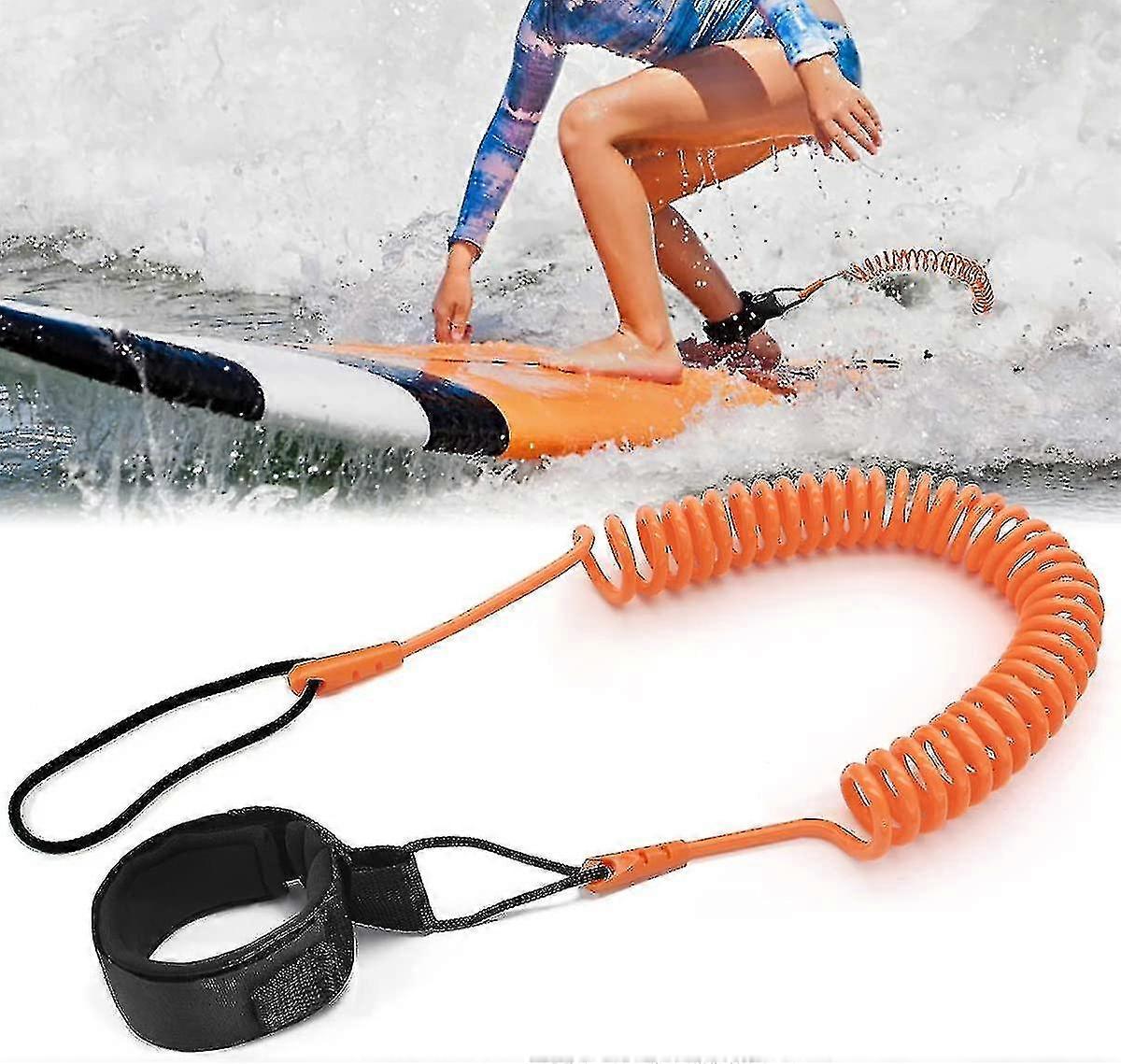 2.6 Ft Surf Leash, Sup Leash Spiral Telescopic Ankle For Stand Up Paddle Board Kayak