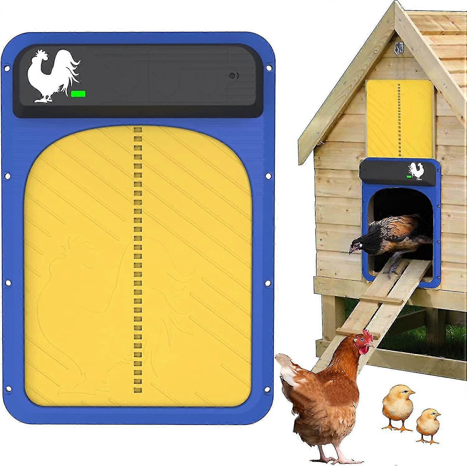 Automatic Chicken Coop Door, Chicken Door With Light Sensor Battery Powered Multi-modes Automatic Chicken Door