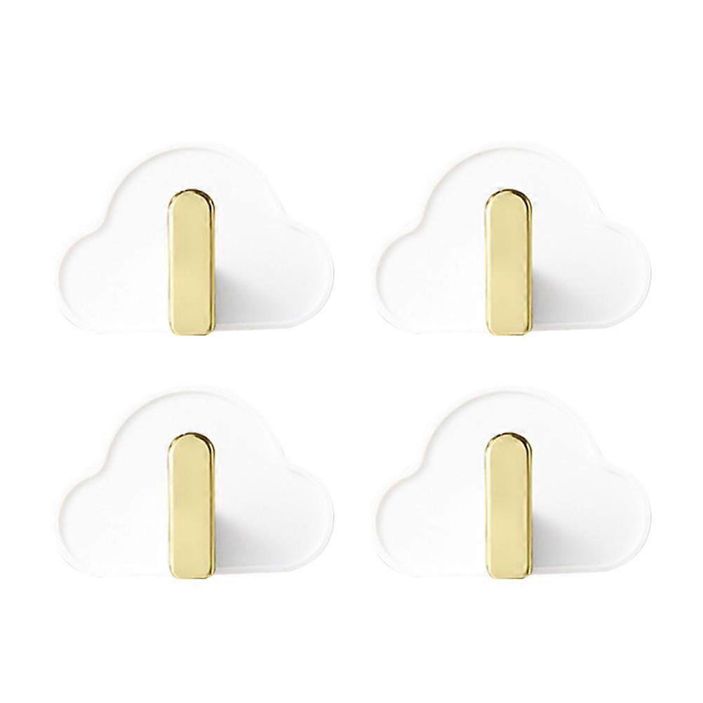 4 Pcs Clothes Hooks Punching-free Hanging Hooks Cloud Shape Hat Bag Hooks