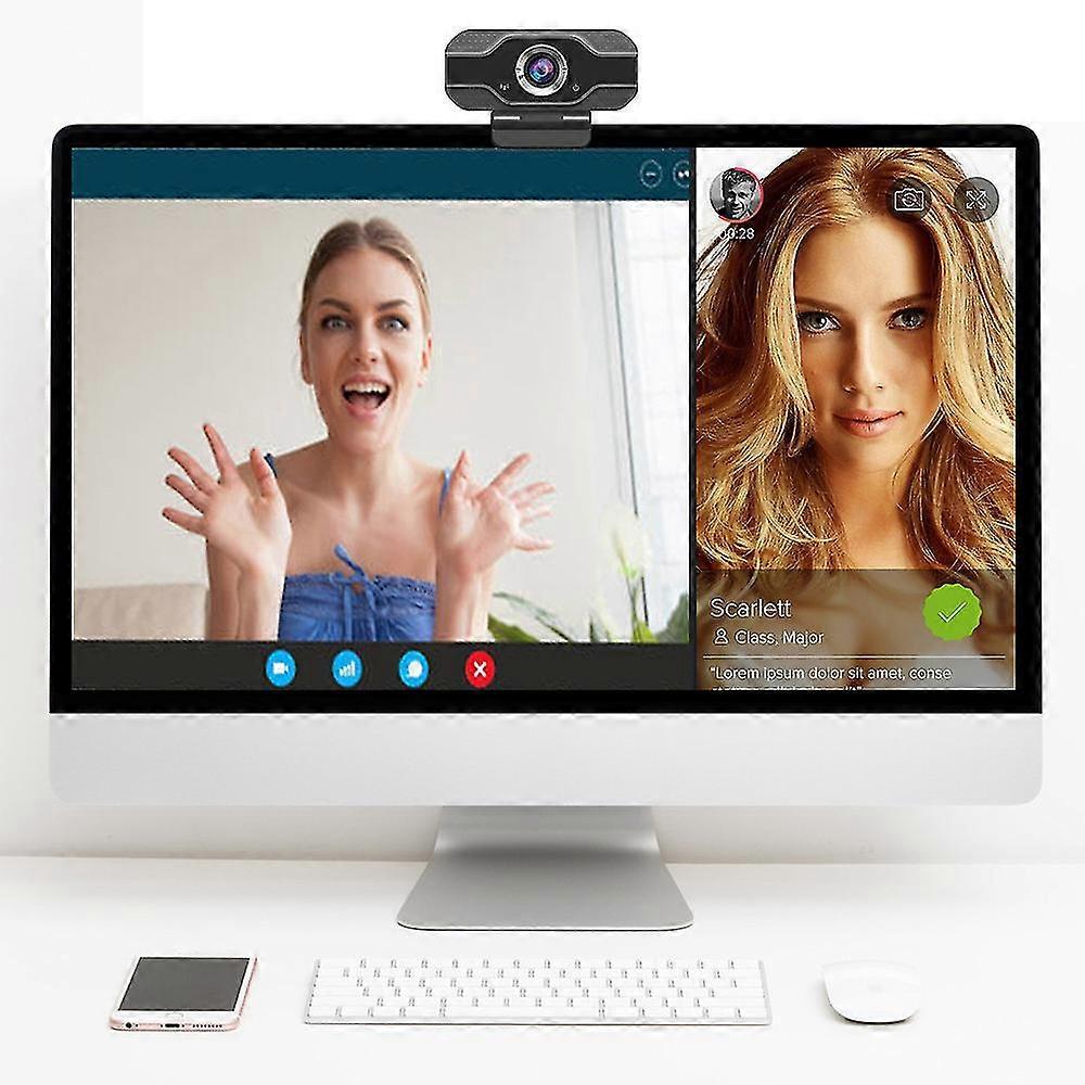 Web Cam Hd Camera + Mic 1080p Auto Focus Webcam Widescreen Computer Pc