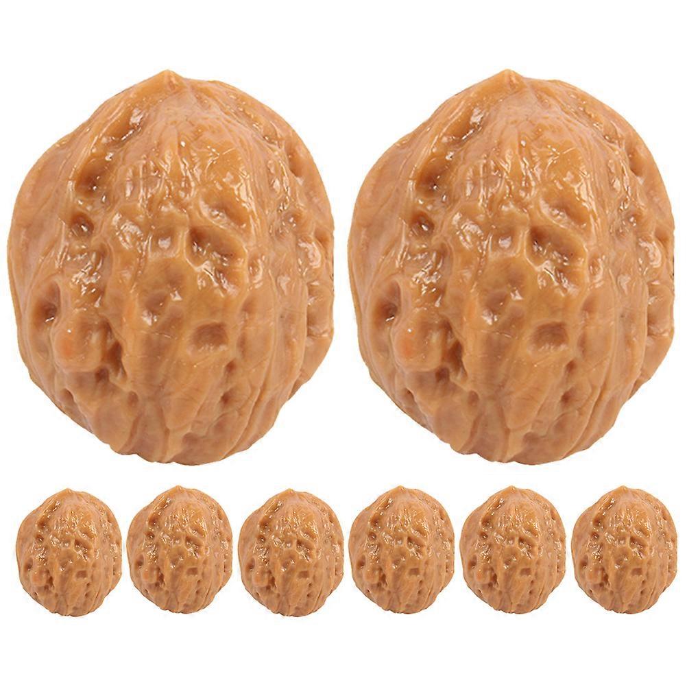 8Pcs Fake Nut Artificial Walnut Simulation Walnut Models Food Model Photo Prop