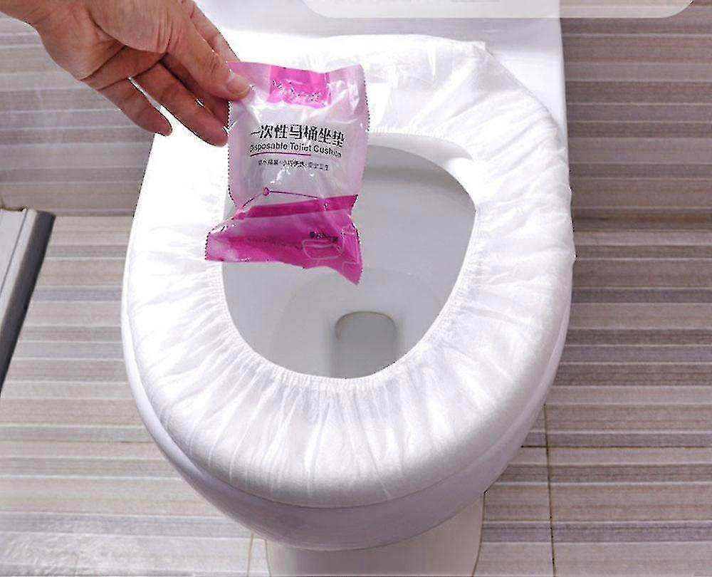 20/50pcs القابل للتصرف مقعد المرحاض غطاء حصيرة المحمولة سميكة غير المنسوجة النسيج سلامة المرحاض مقعد لوحة للسفر / التخييم حمام Accessiories