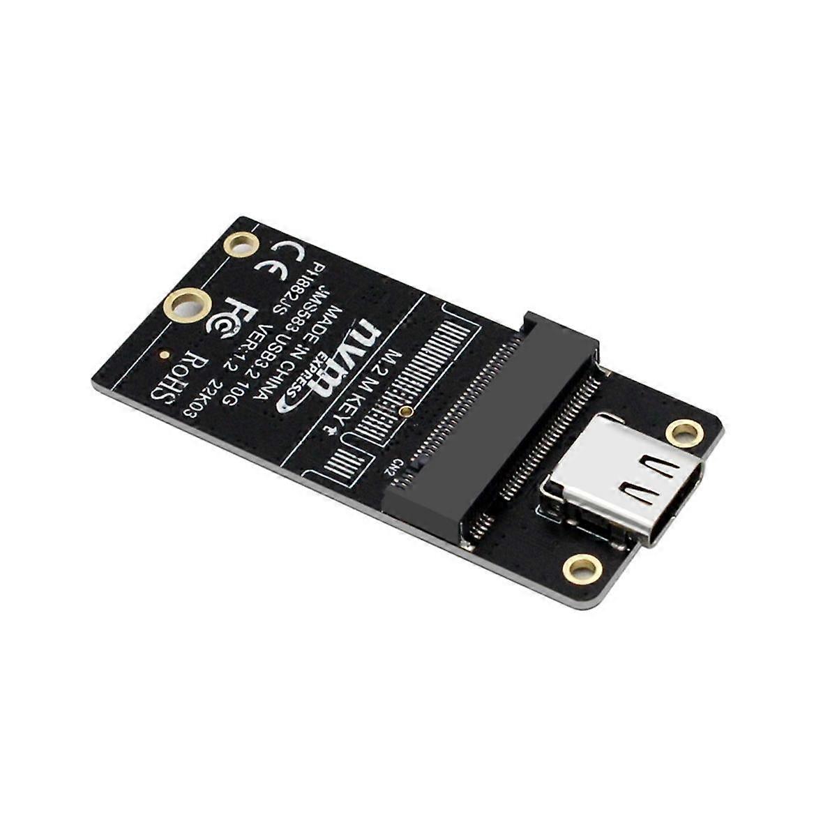 M.2 to Type-C SSD Enclosure Adapter M2 NVME HDD Enclosure Interposer Board JMS583 Chip 10Gbps Support 2230 2242 2260 SSD
