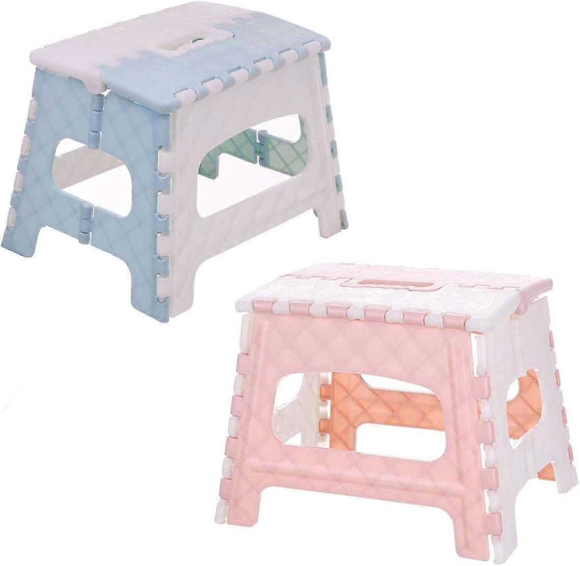 Plastic Folding Stool, Practical Easy To Use Folding Stool Pink Blue Folding Stool For Kitchen Bathroom Garden