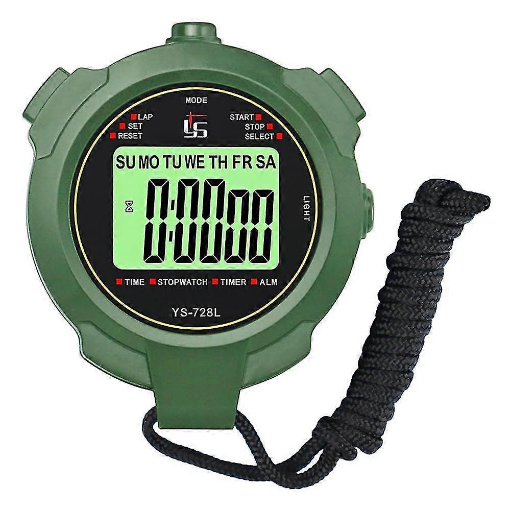 Sports Stopwatch Digital Handheld Sports Stopwatch Night Light Code Table