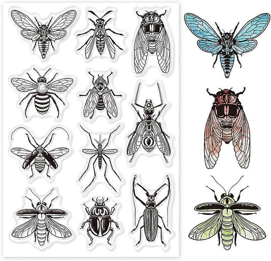 1Sheet Mayfly Insect Silicone Clear Stamp Seals