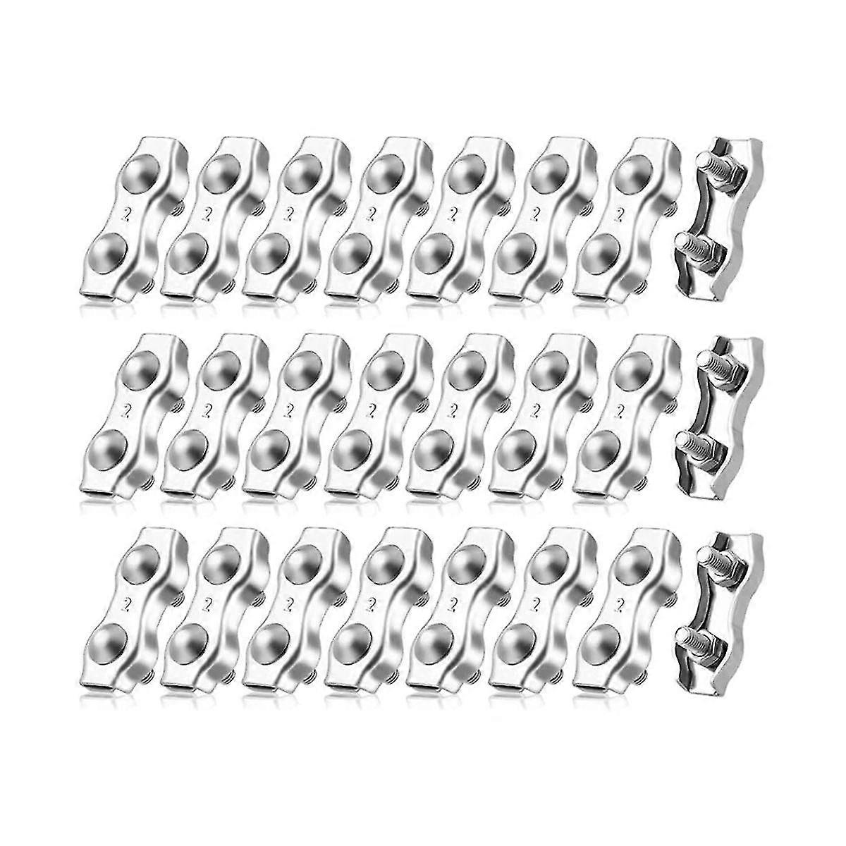 Pack Of 20 Duplex Clamp M2 Rope Clamp Wire Rope Clamp Wire Rope Clamp Duplex Clips For 2 Mm Steel R