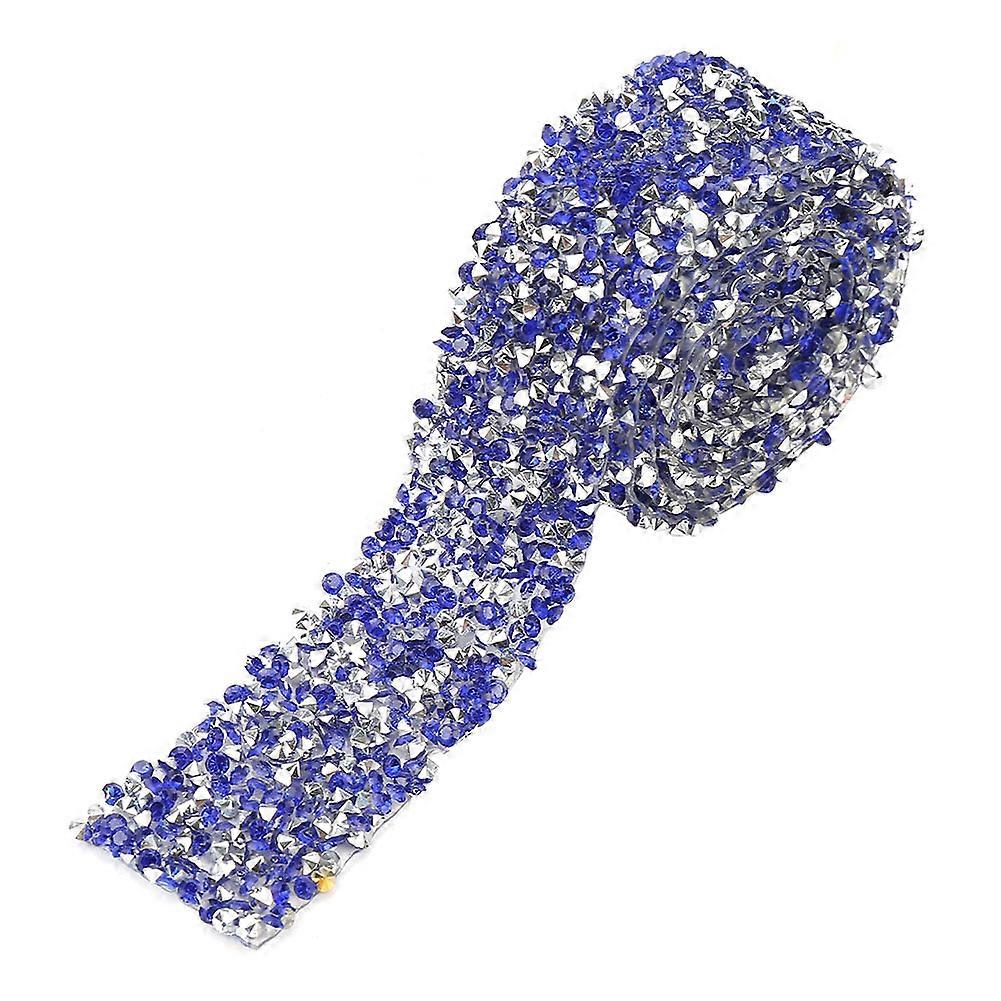 1yard 30mm Diamond Mesh Wrap Roll Sparkle Crystal Rhinestone Ribbon Διακόσμηση (σκούρο μπλε)