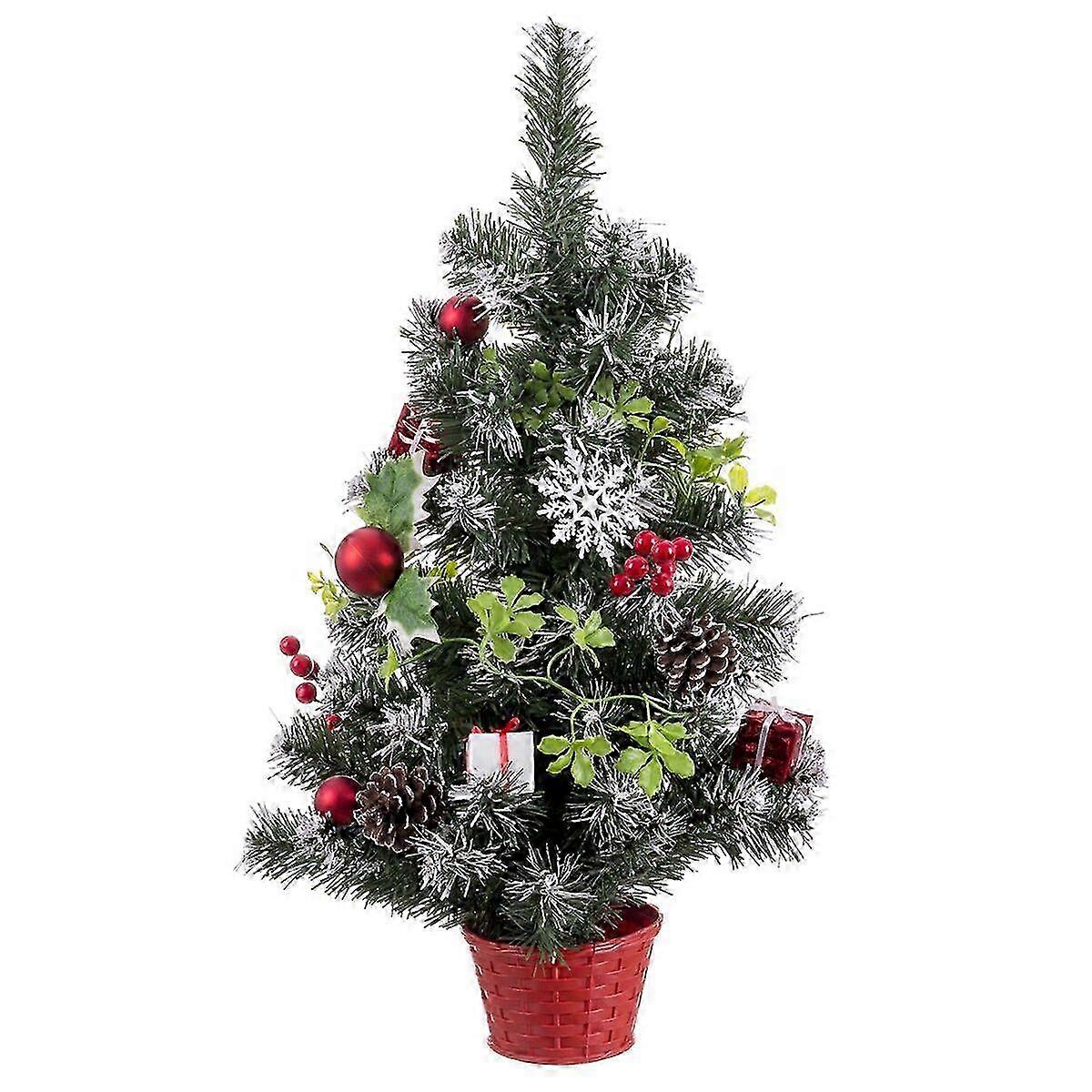 Christmas Tree Red Multicolour Plastic Pineapples 60 cm