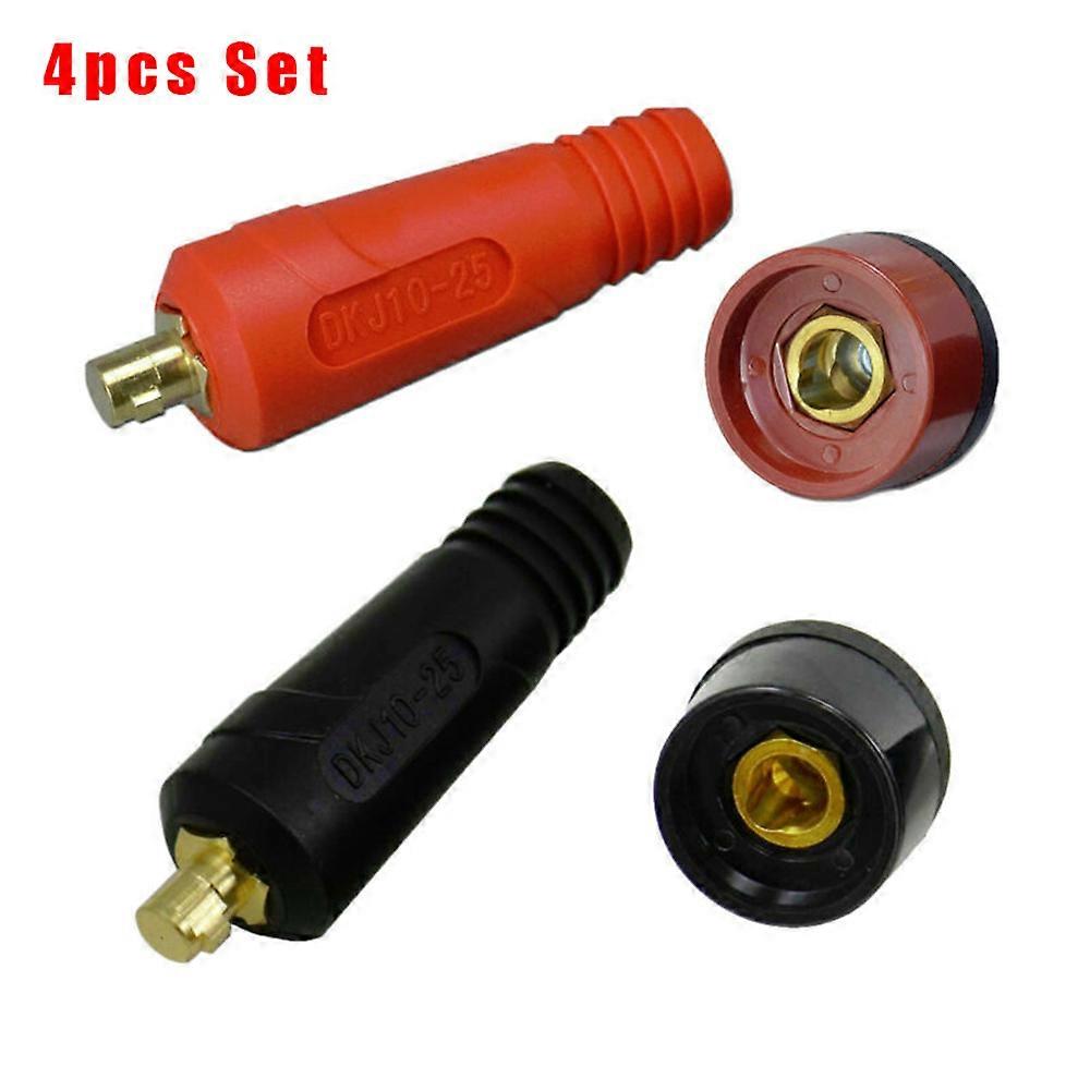 4pcsSet Welding Machine Quick Fitting TIG Welding Cable Panel Connector Socket Set DKJ10-25 & DKZ10-25 Quick Fitting