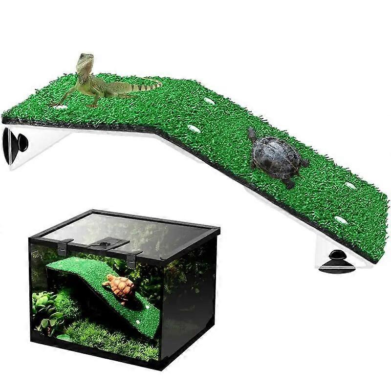 Reptile Lawn Climbing Turtle Basking Platform Ladder Simulation Grass Ramp Aquatic Turtle Water Tank Accessories Habitat Decor