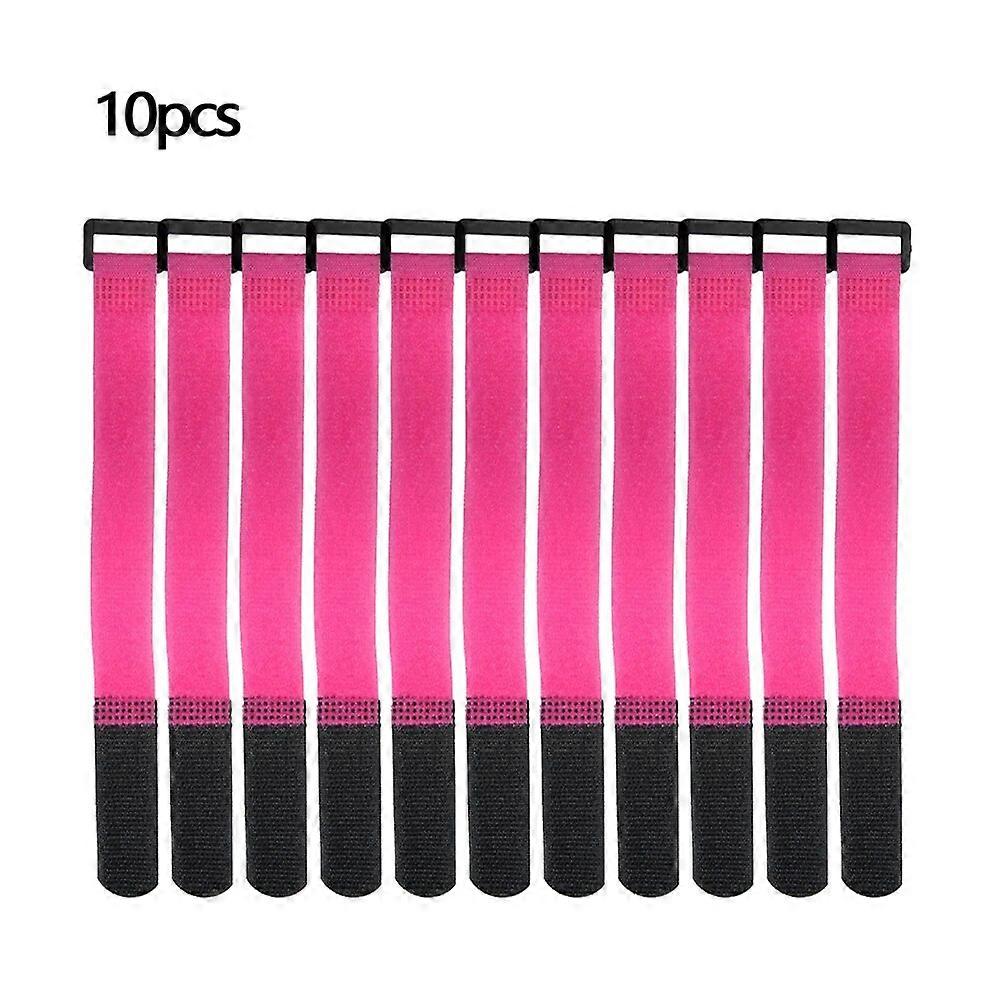 10pcs Nylon Hook and Loop Strap Cable Ties 20cm Length 2cm Width Self-adhesive Reusable Cord Tidy