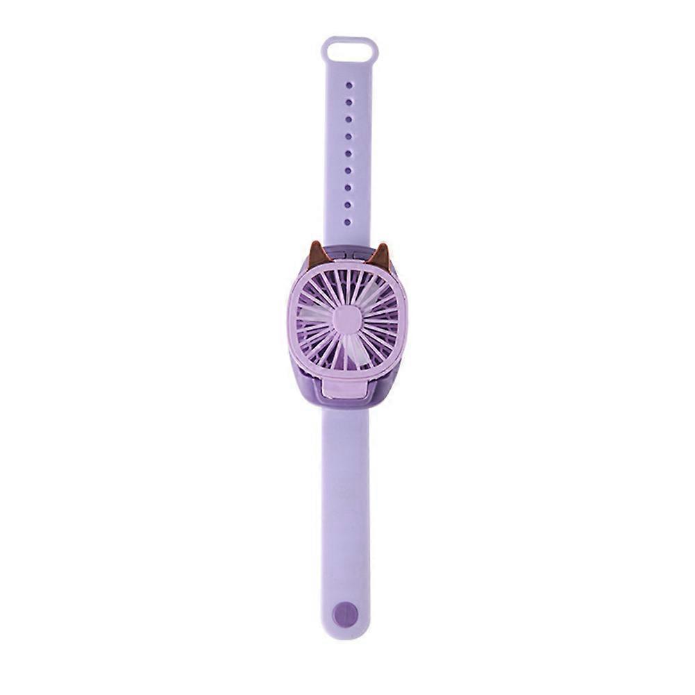 Cartoon Watch Fan 3 Speed Adjustable Low Noise Wrist Fan with Light for Children