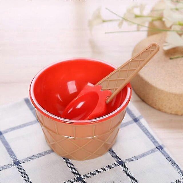 1pc Ice Cream Bowls Ice Cream Dessert Food Container Fruit Plate 's Tableware Set Di