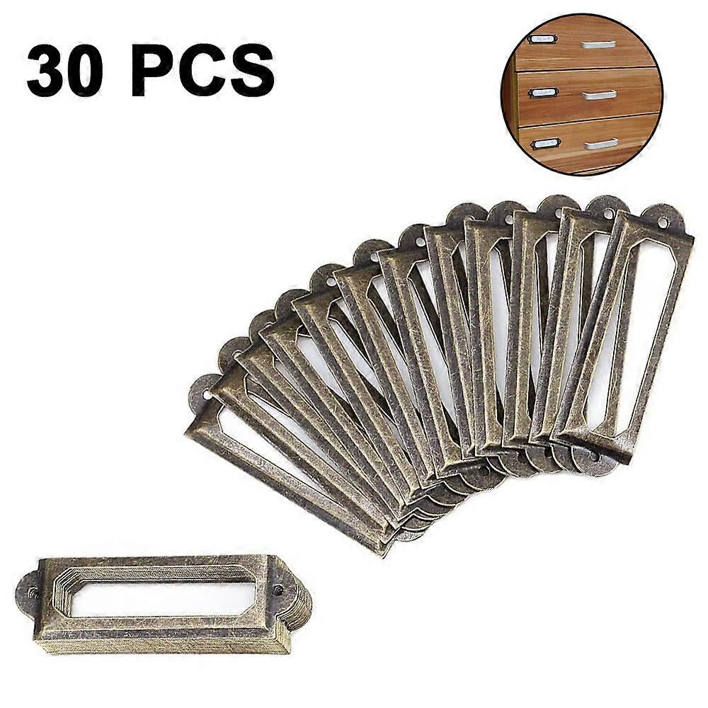 30 Pieces Card Holder Drawer Pull/Label Frames Card/Label Holder/Tag Pull/Cabinet Frame Handle/File Name Card Holder