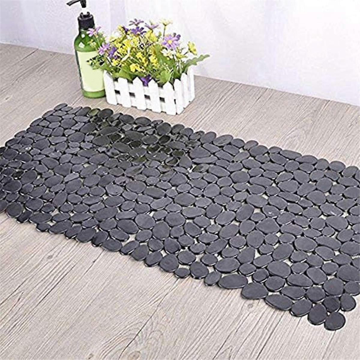 Badrumsmatta i sten för badkar till anti-badkarsmatta i duschen (brun)