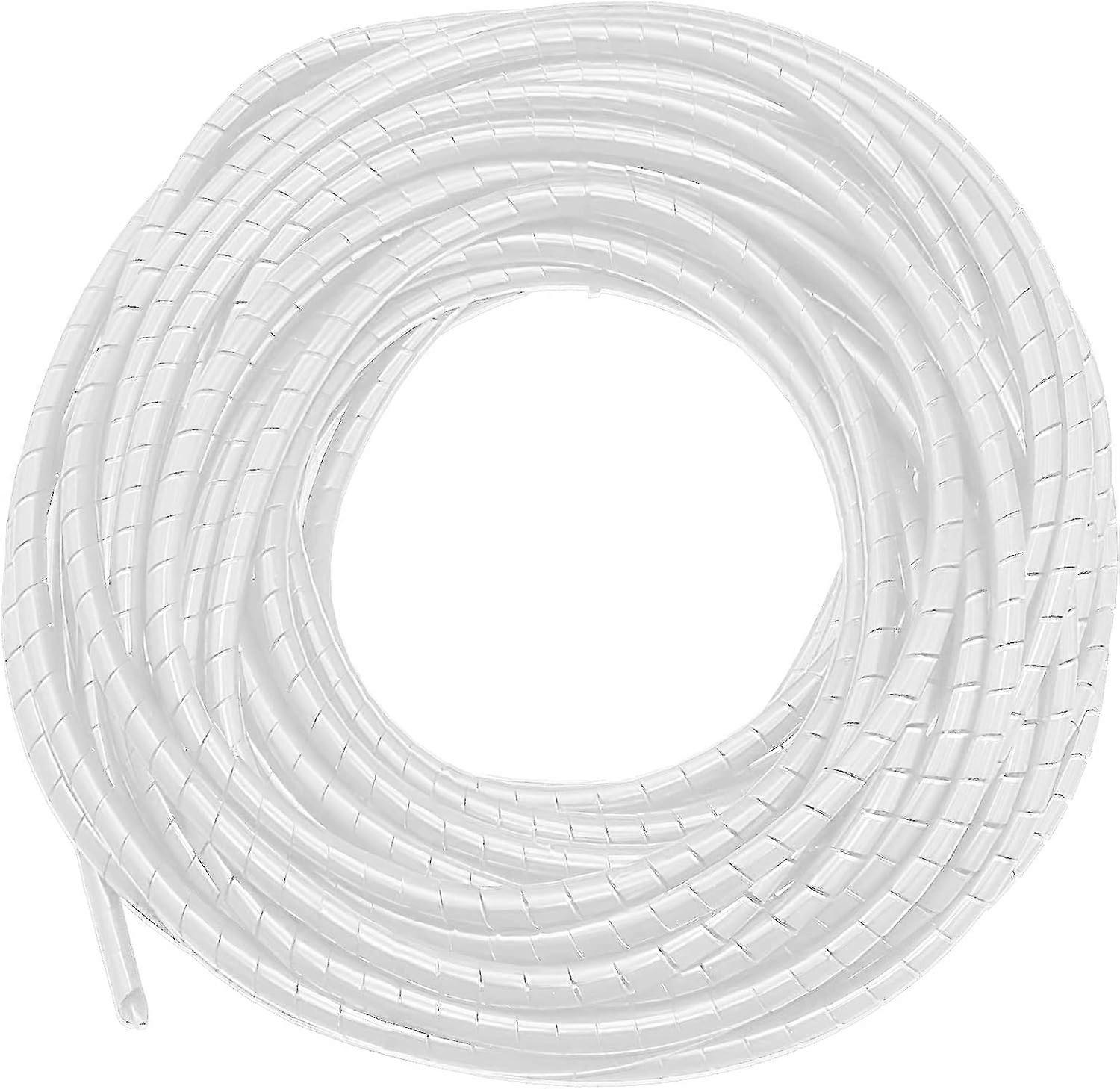 Universaali joustava spiraalivaippa 11m x 8mm, kierretty vaippa kaapelin suojus, kaapelin säilytysputken suoja sähköjohdot TV/PC/USB (valkoinen läpinäkyvä),2
