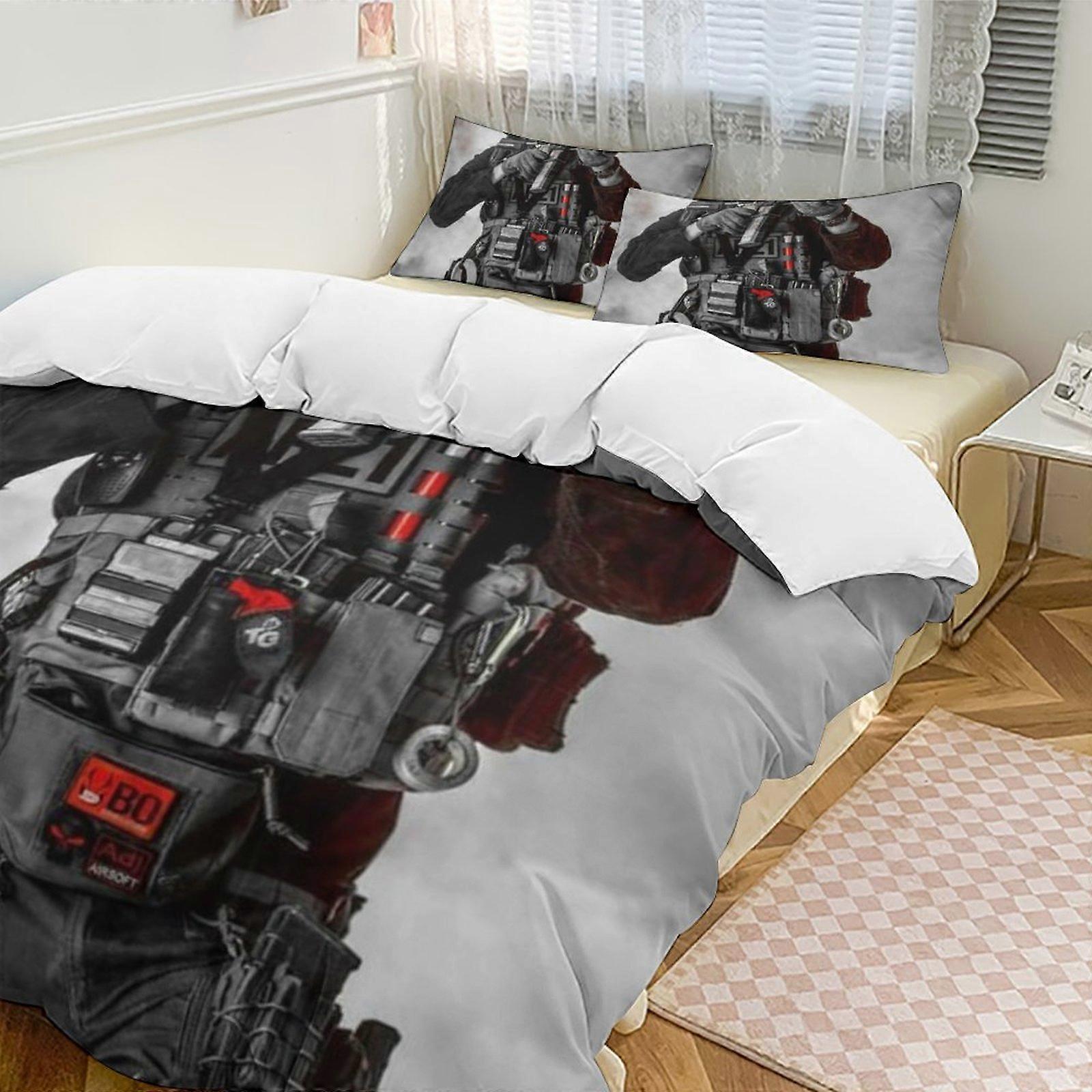c1241 Call of duty 2 Cama Capa de Edredom Conjuntos de Cama de Microfibra Conjuntos de Edredom Leve de 3 Peças, 1 Capa de Edredom e 2 Fronhas para Crianças ee1241