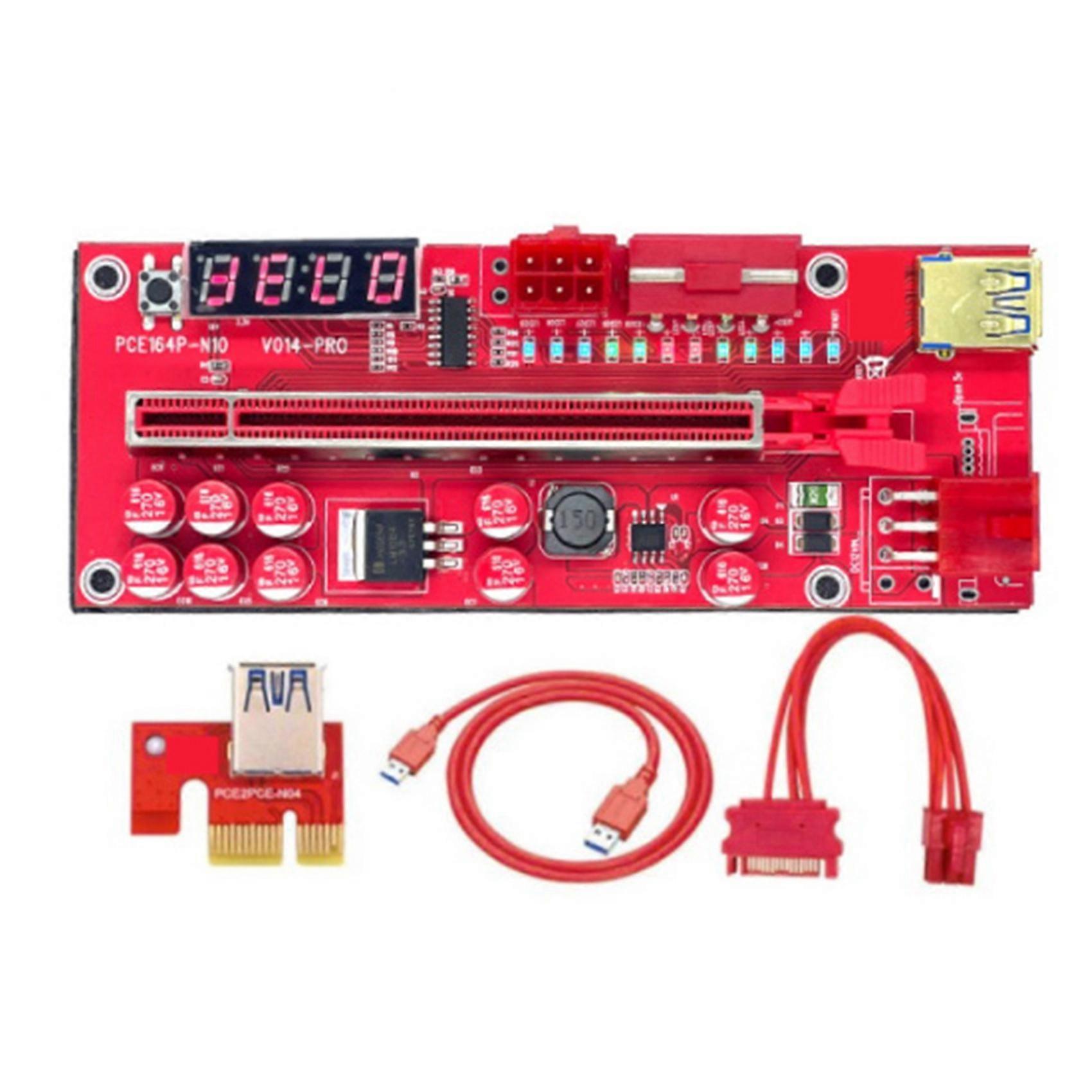 V014 Pro PCIE Riser USB3.0 High Speed Graphics Card PCIE Adapter Card 1X to 16X Expander PCIE Riser