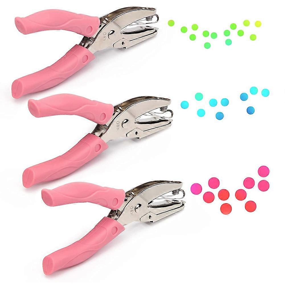 3 PCS Handheld Hole Paper Punch Handheld Metal Single Hole Paper Punch DIY Handheld Punch Hole Circ