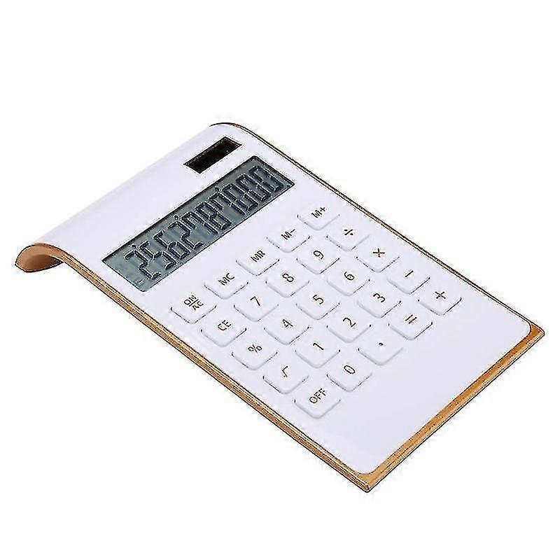 Calculator, Slim Elegant Design, Dual Powered Desktop Calculator, Solar Power, Tilted Lcd