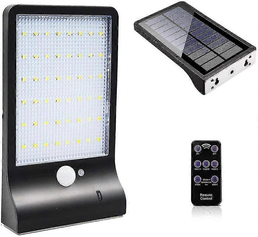 Outdoor Solar Lamp 48 Led Motion Sensor Light Dimmable With Wireless Remote Control Waterproof Solar Lamp