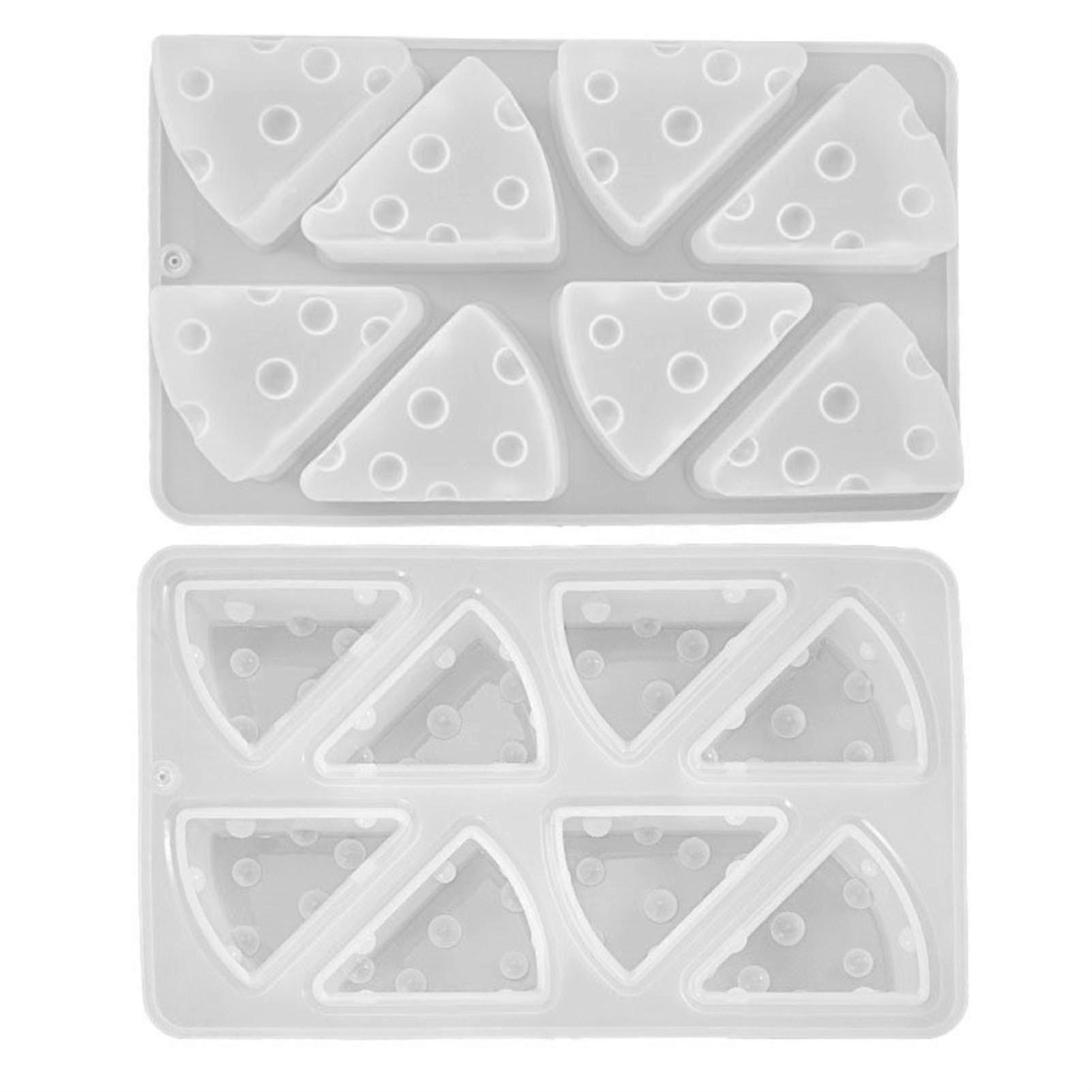 Cheese Shaped Casting Die 8 Cells Soft Silicone Stencils Epoxy Resin Template Cake Baking Pan For