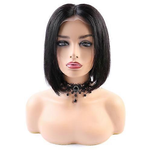 Peruca Bob de Cabelo Curto Preto para Senhoras Toocci 10 polegadas Peruca Fechada Natural