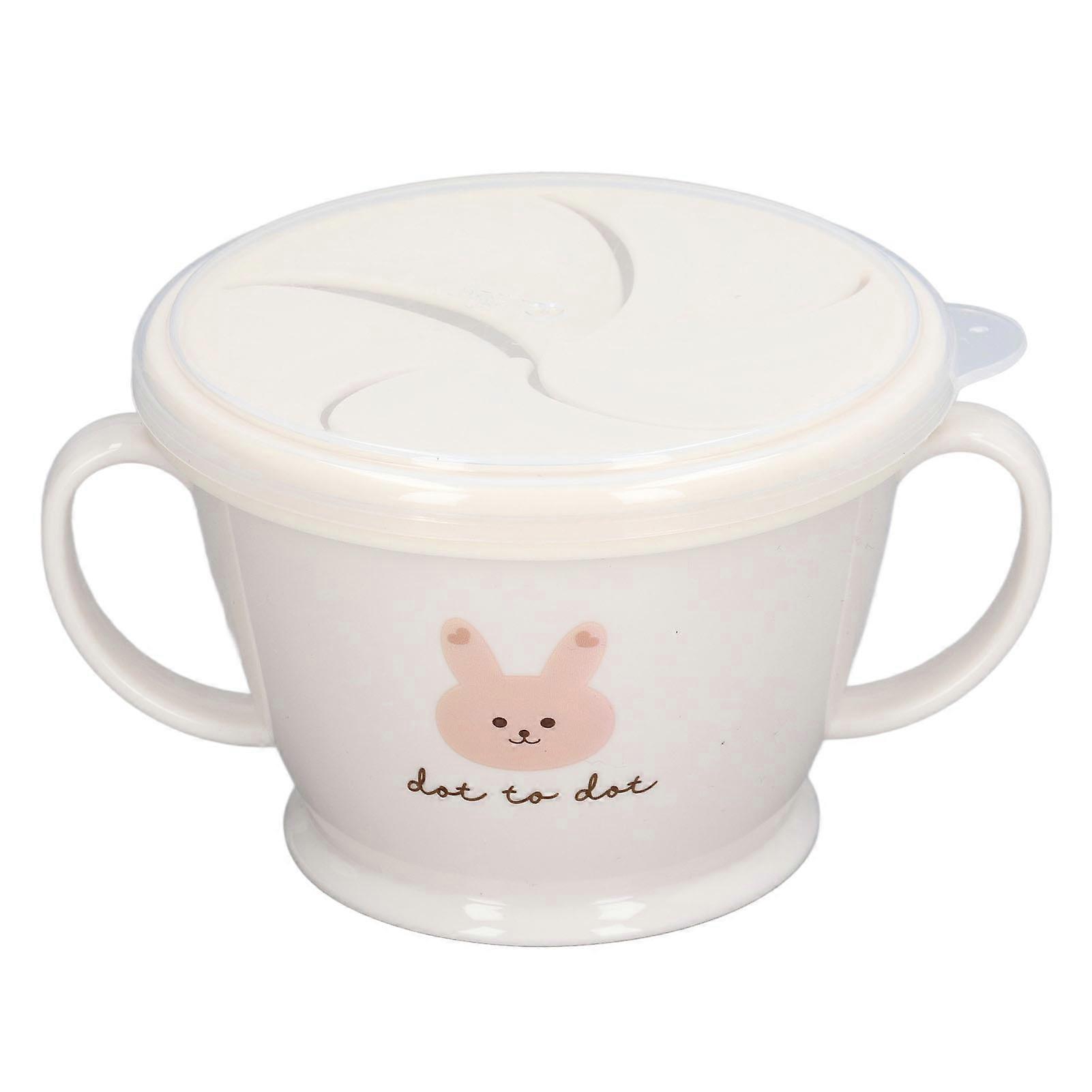 Snack Cup Cartoon Animal Style Anti Slip Handles Spill Proof Drop Resistant PP Snack Container for Home Travel Bunny