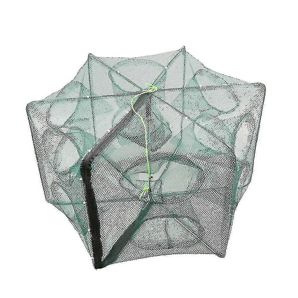 Foldable Bait Cast Mesh Trap Net Portable Fishing Landing Net Shrimp Cage For Fish Lobster Prawn Min