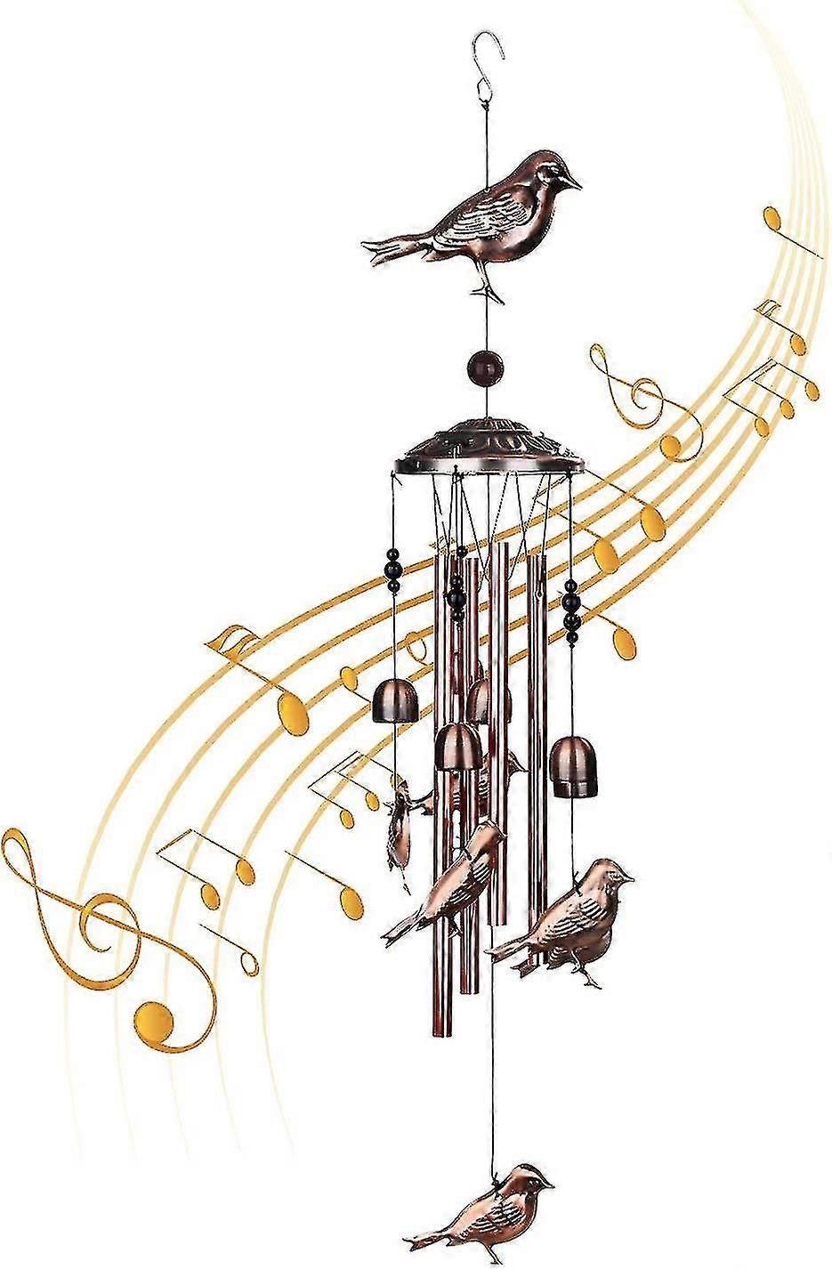 Outdoor Indoor Decoration Bird Wind Chimes, Dark Tone Commemorative Wind Chimes, Soft Melody Bird Wind Chimes