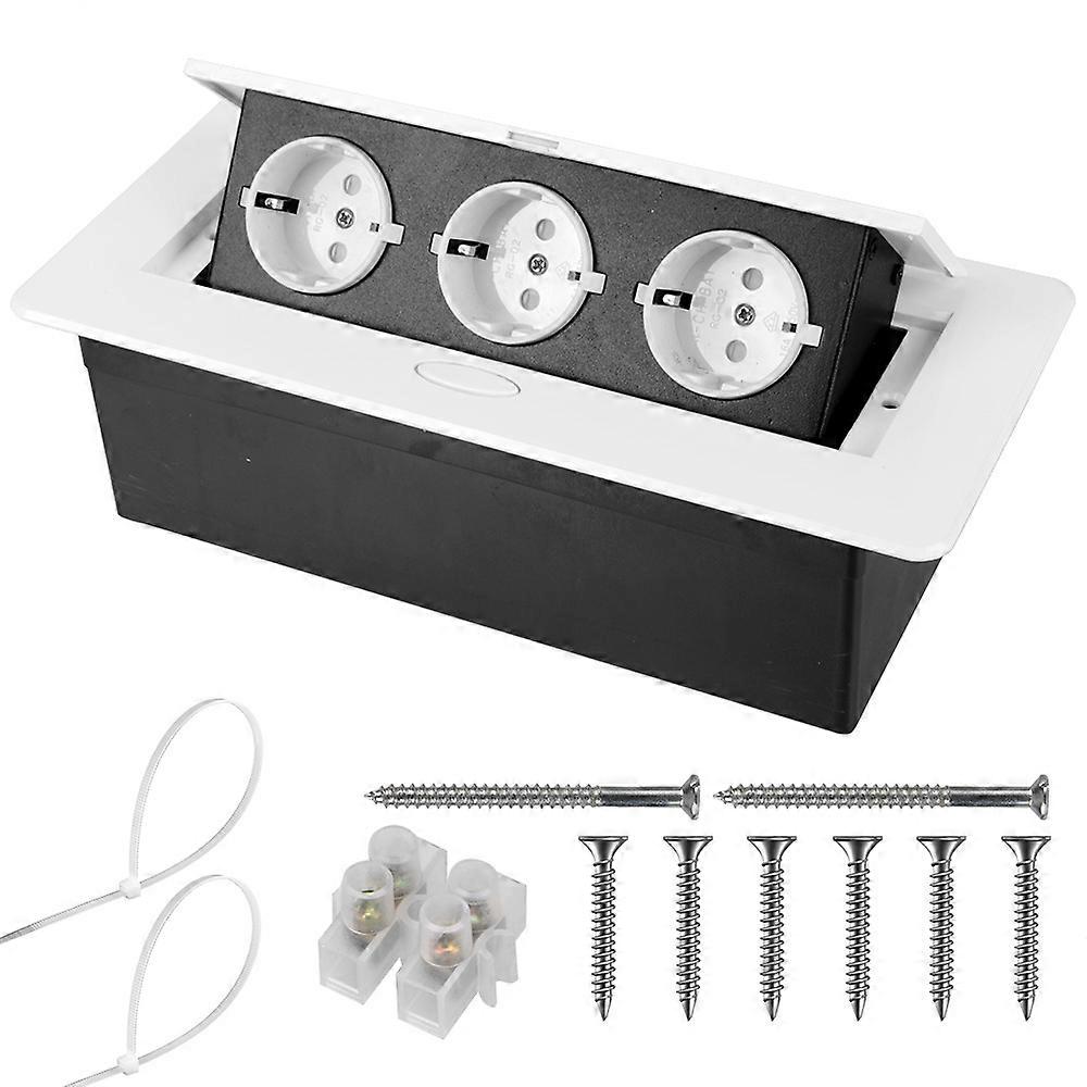 Desktop Socket EU Plug 2/3 Hidden Table Panel With USB Charging Slow Pop Up Cover For Meeting Room Office Electrical Outlets